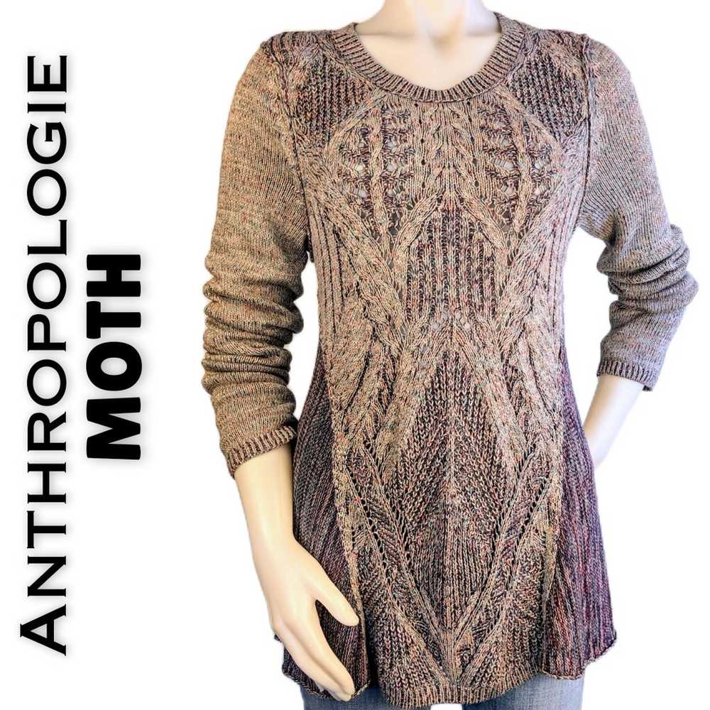 Anthropologie Moth Anita Swing Sweater Purple Gra… - image 2