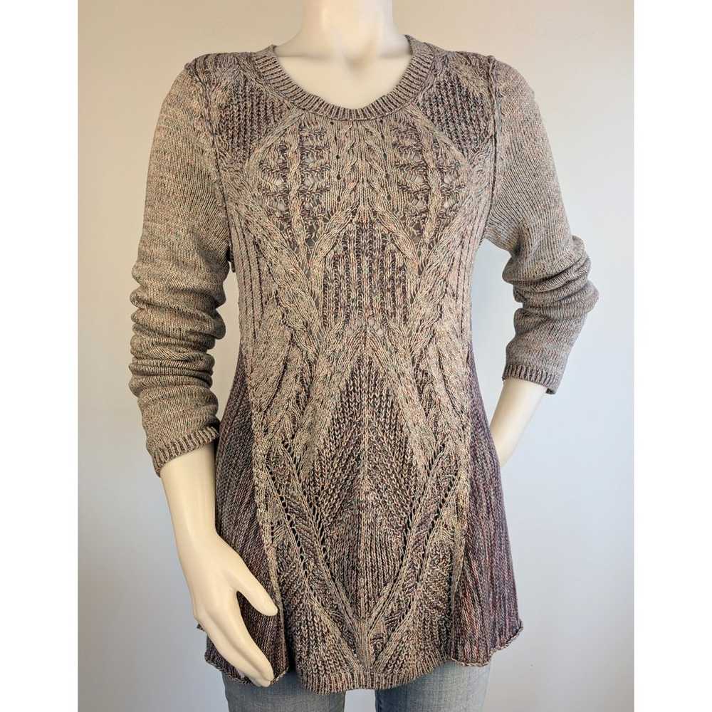 Anthropologie Moth Anita Swing Sweater Purple Gra… - image 3