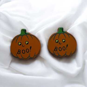 Vintage Vintage Halloween Pumpkin Earrings - image 1