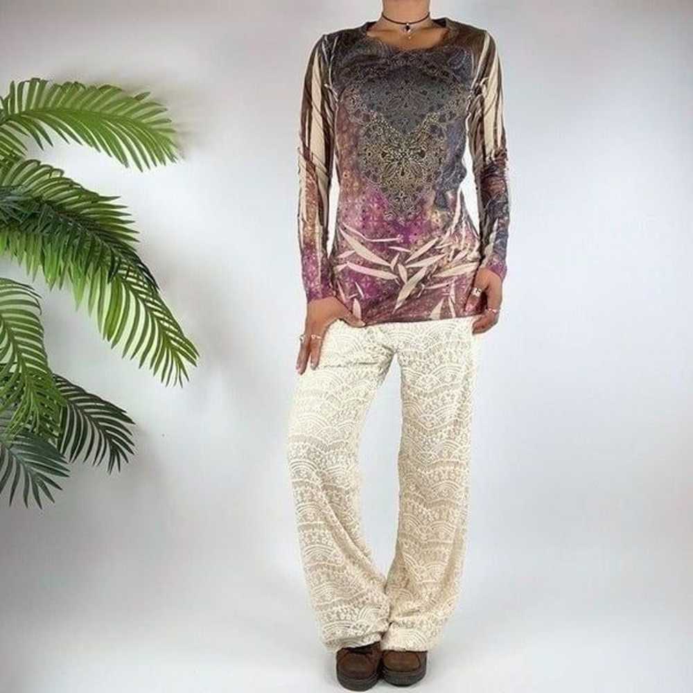 Vintage Y2K Fairy Grunge Indie Long Sleeve Boho 2… - image 3