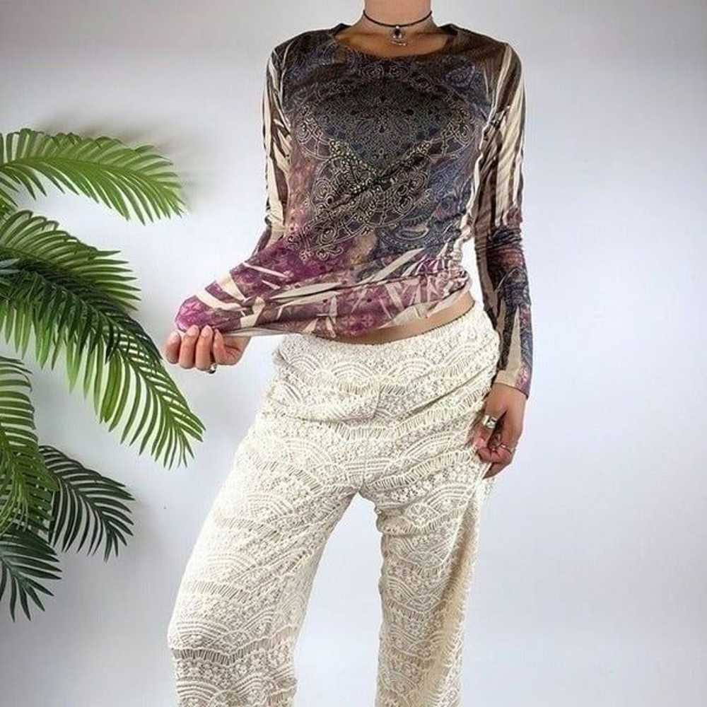 Vintage Y2K Fairy Grunge Indie Long Sleeve Boho 2… - image 4