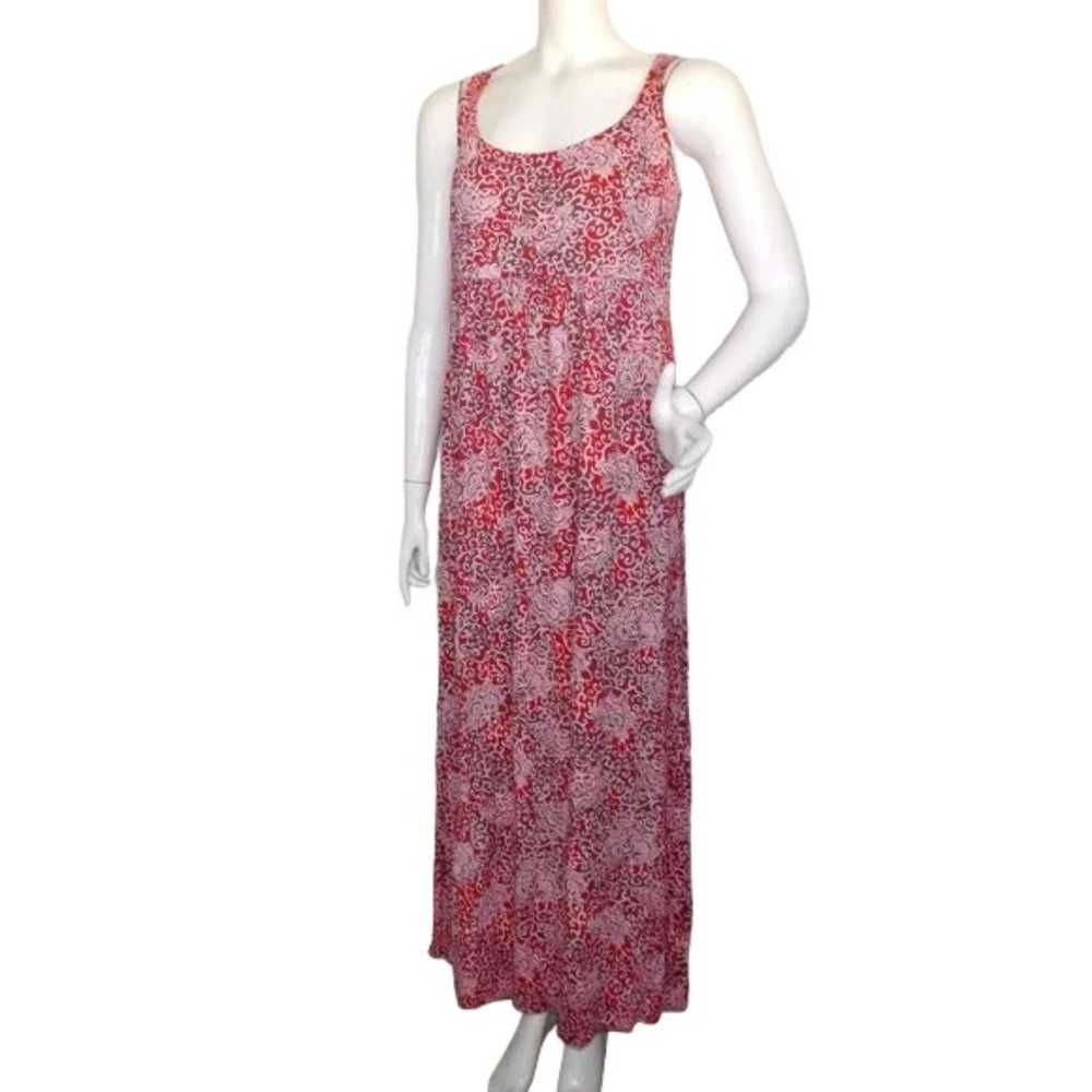 FRESH PRODUCE Maxi Dress, XL, Smock Back, Red Jer… - image 4