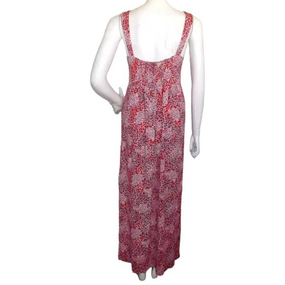 FRESH PRODUCE Maxi Dress, XL, Smock Back, Red Jer… - image 5