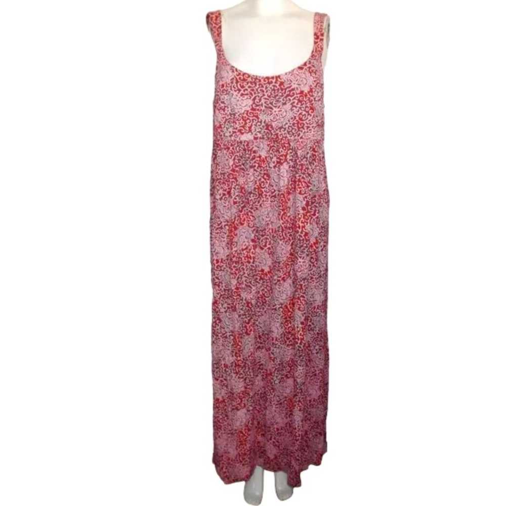 FRESH PRODUCE Maxi Dress, XL, Smock Back, Red Jer… - image 8