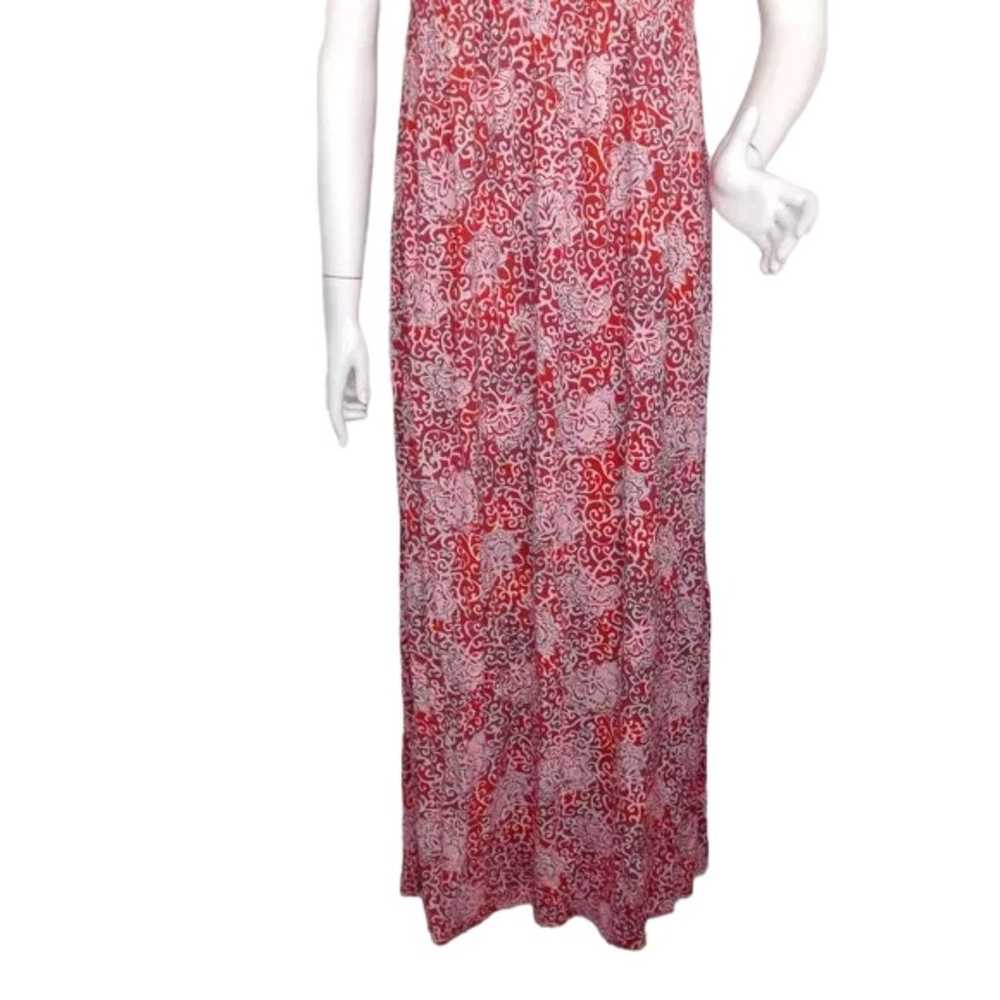 FRESH PRODUCE Maxi Dress, XL, Smock Back, Red Jer… - image 9