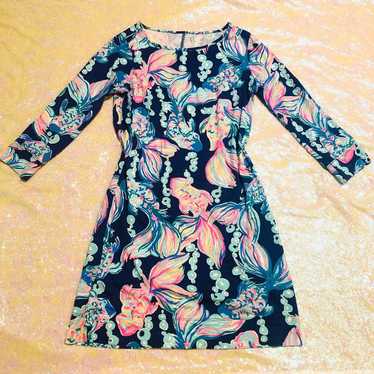 Lily Pulitzer cropped sleeve dress. Pink Blue Col… - image 1