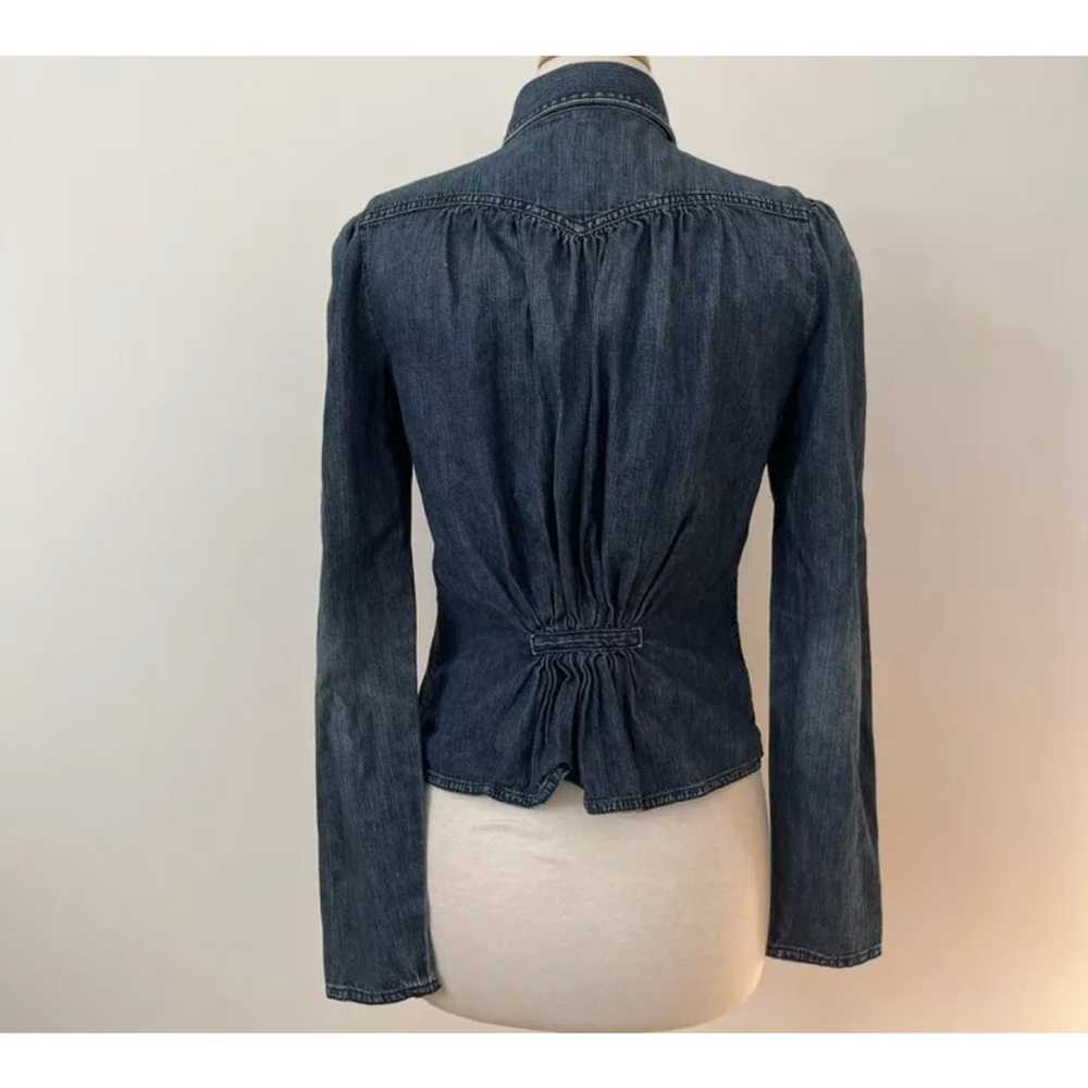 Vintage Ralph Lauren Denim Pleated Jean Shirt Wes… - image 2