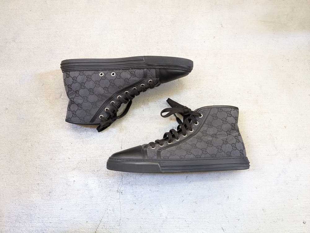 Gucci Gucci Monogram Sneakers Black 9.5 Leather H… - image 1