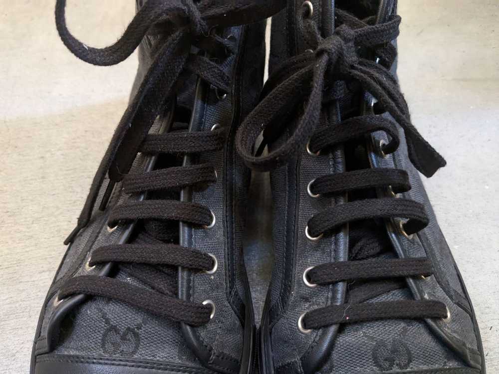 Gucci Gucci Monogram Sneakers Black 9.5 Leather H… - image 2