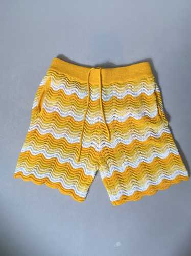 Casablanca Gradient Wave-knit Cotton-blend Shorts 