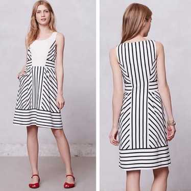 Anthropologie Maeve Chessia Navy & Cream Striped … - image 1