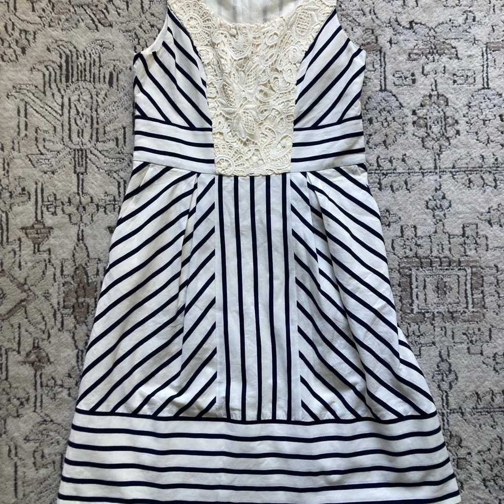 Anthropologie Maeve Chessia Navy & Cream Striped … - image 2