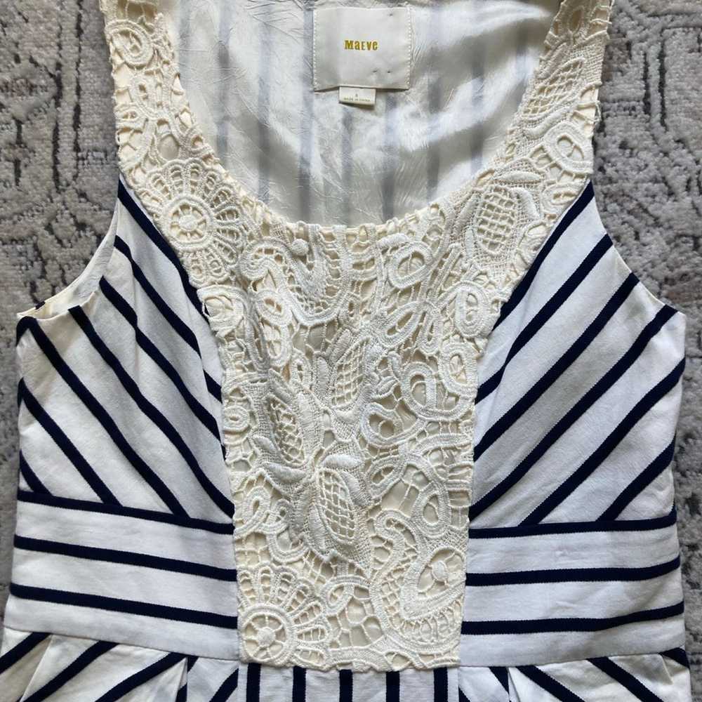 Anthropologie Maeve Chessia Navy & Cream Striped … - image 3