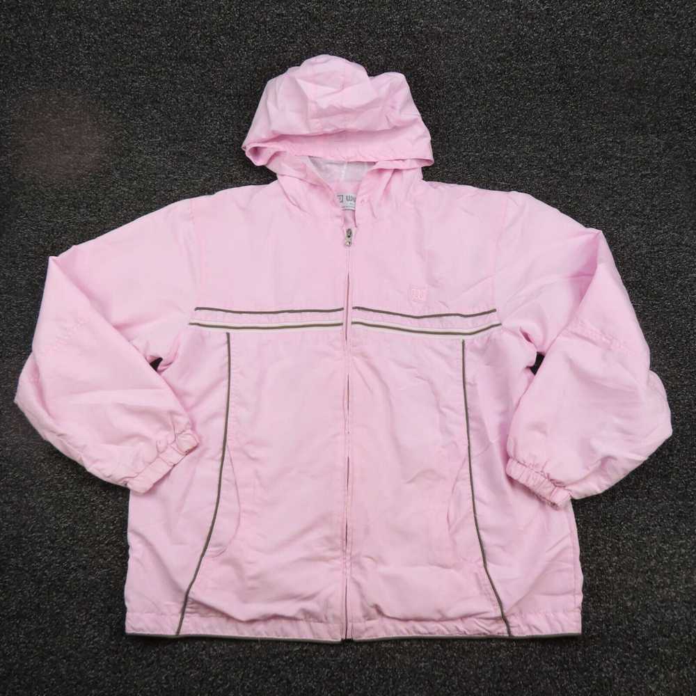 Vintage Extra Large Womens Pink Full Zip Hooded L… - image 1