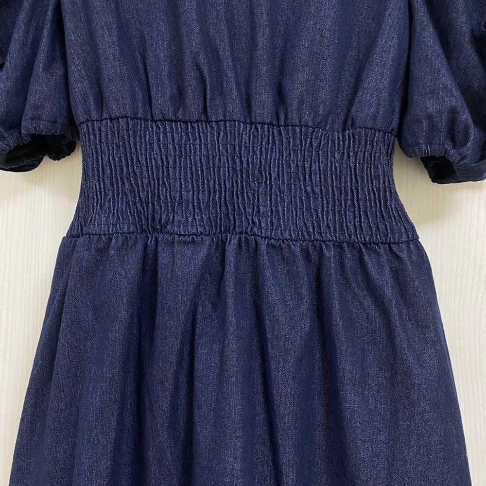 Axes Femme Frill Sleeve Shirring One Piece Denim. - image 11