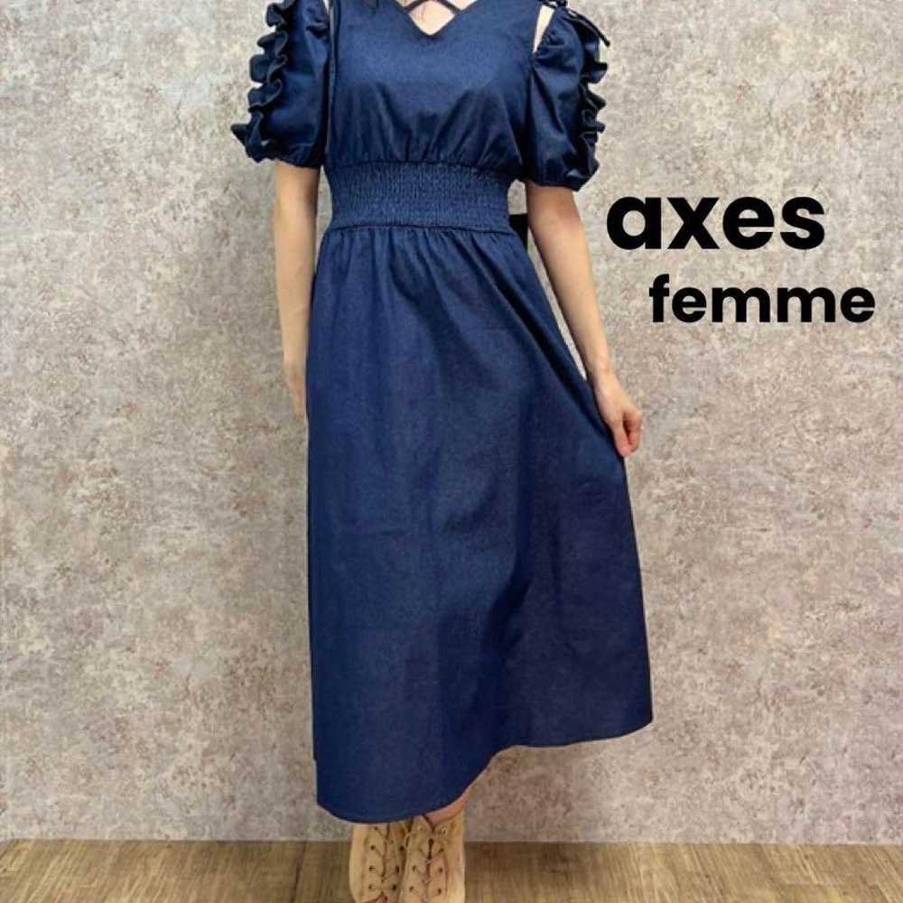 Axes Femme Frill Sleeve Shirring One Piece Denim. - image 1