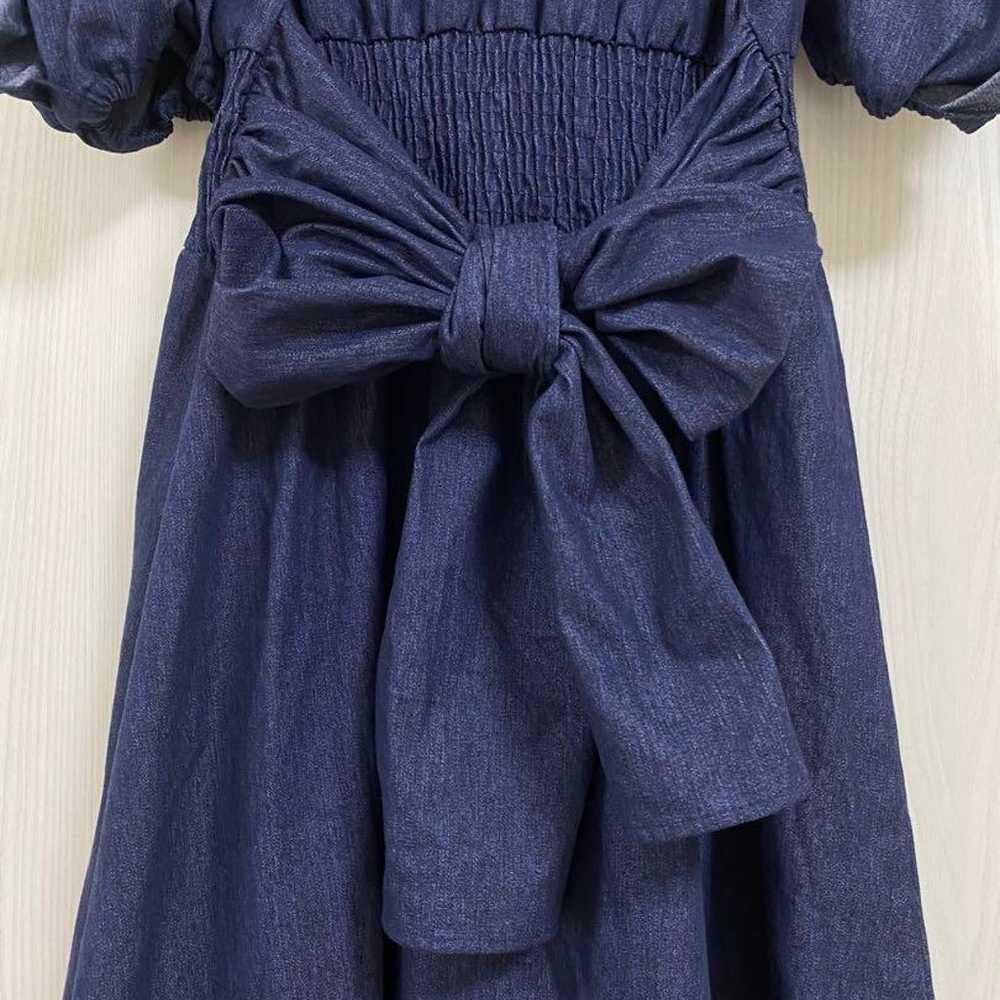 Axes Femme Frill Sleeve Shirring One Piece Denim. - image 9