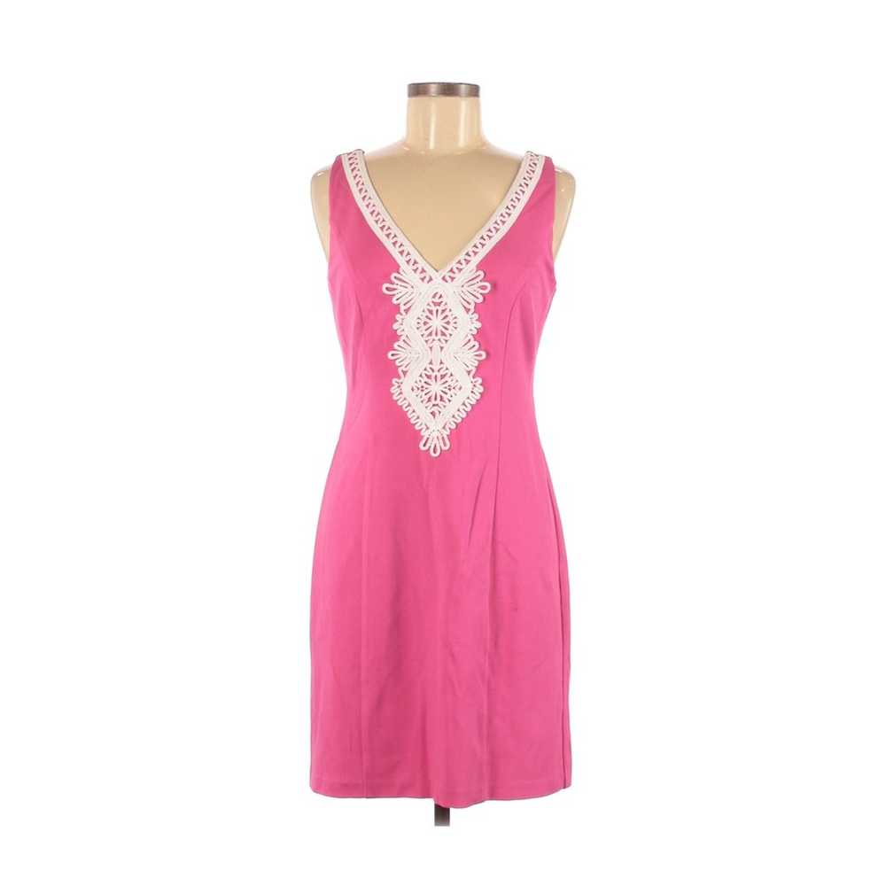 ELIZA J Womens Pink Dress Size 8 Crochet Sleevele… - image 1