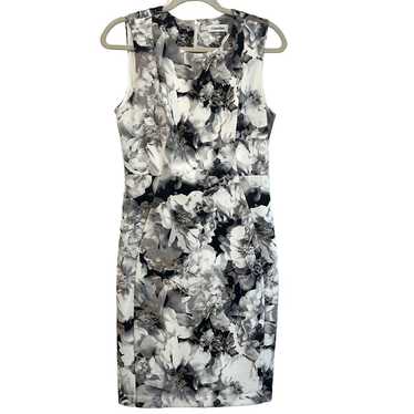 Calvin Klein gray blue floral sheath dress - women