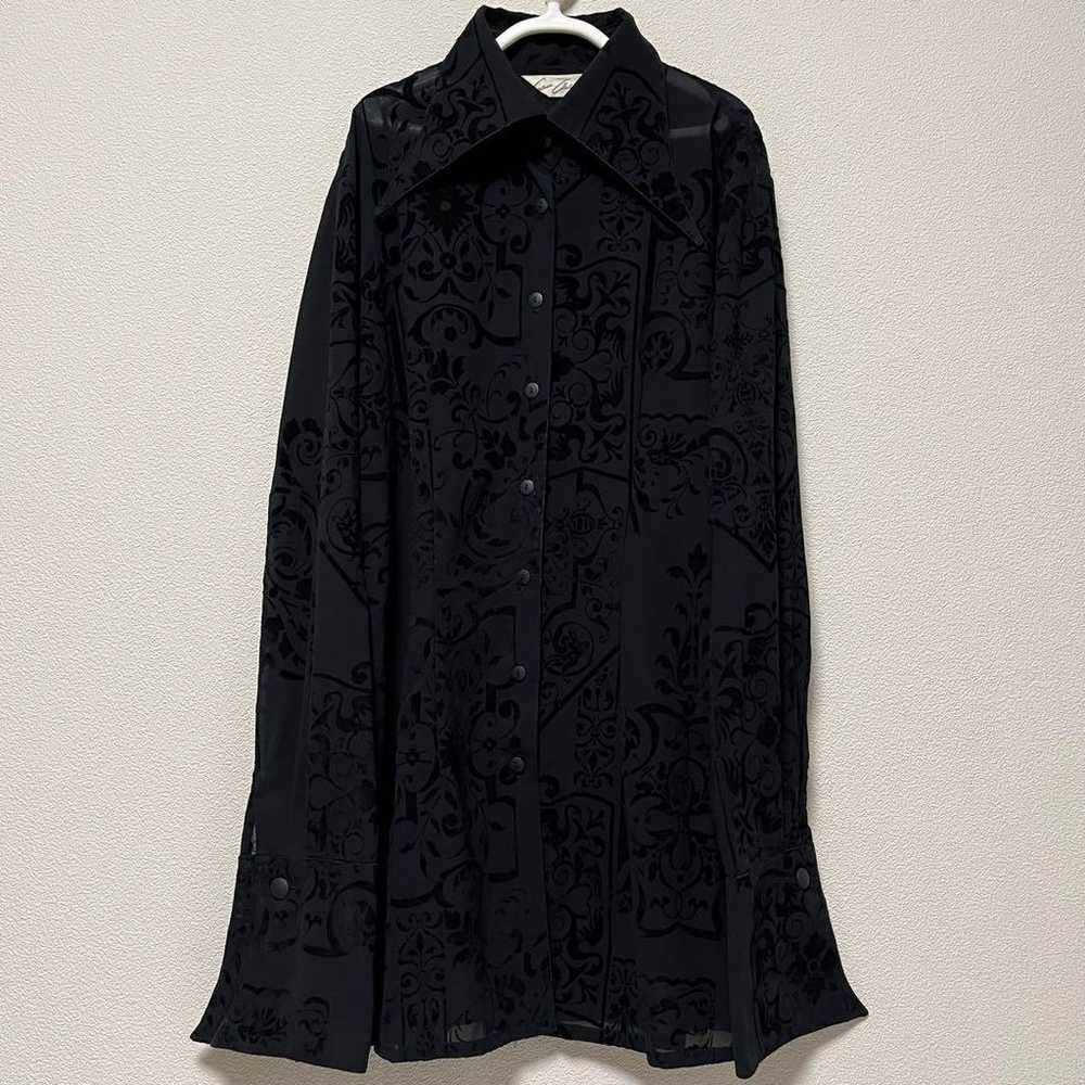 Long shirt vintage see-through botanical pattern … - image 10