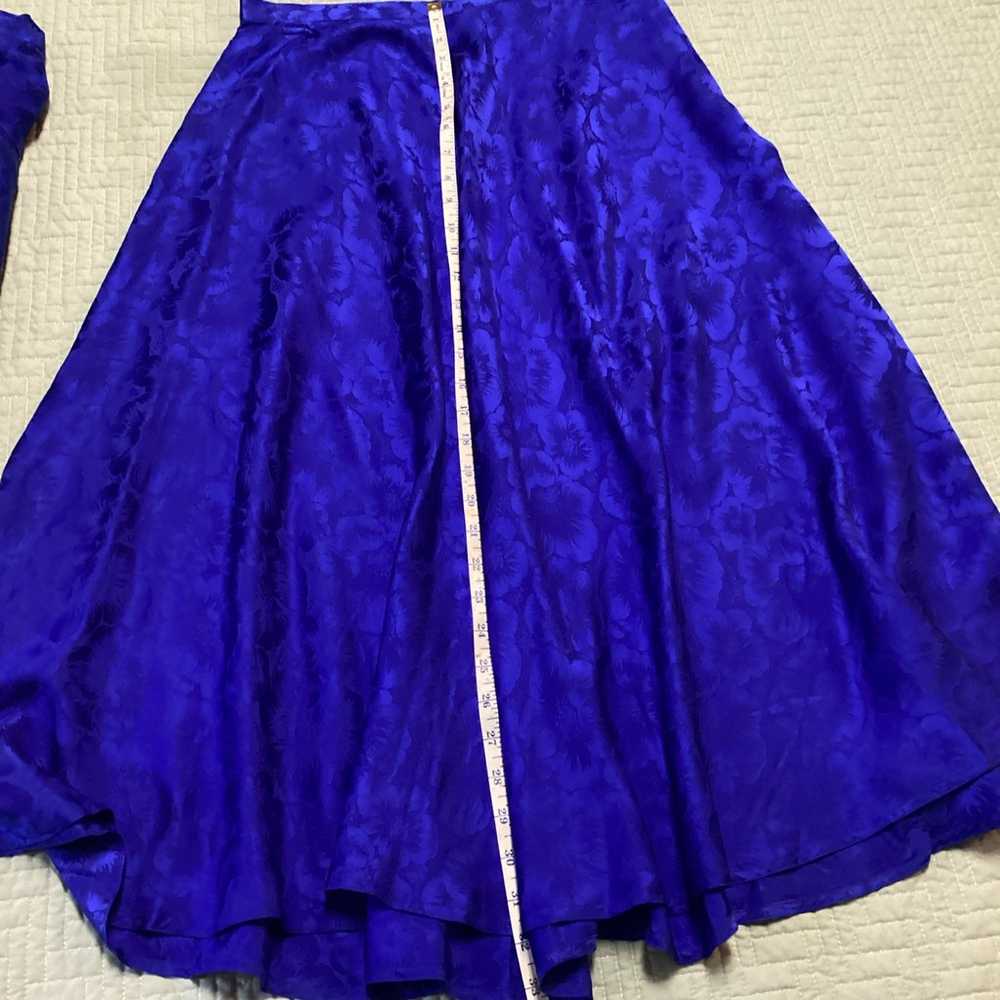 Vintage 100% Silk Ladies Maggy London Blue Silk S… - image 6