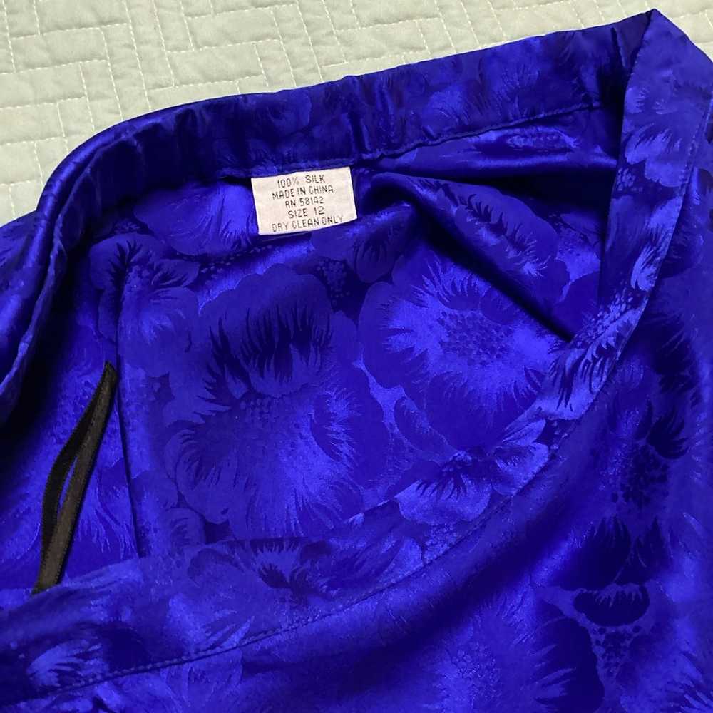 Vintage 100% Silk Ladies Maggy London Blue Silk S… - image 7