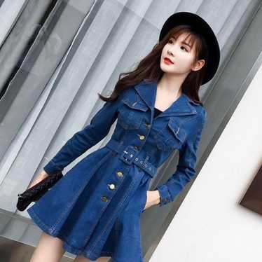 Denim one-piece Korean style.