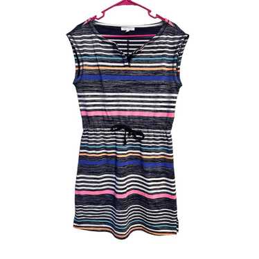 T by Talbots Sleeveless Marled Striped Drawstring 