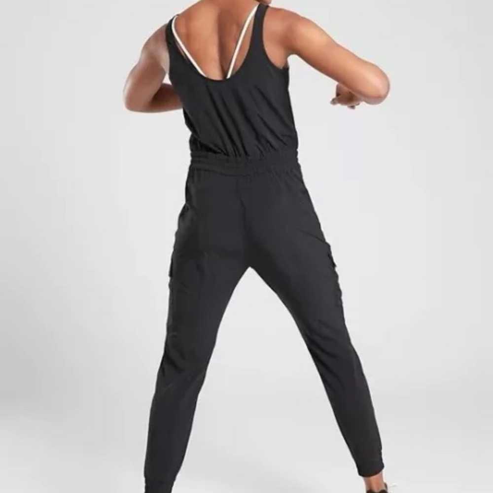 ATHLETA Unbound Lightweight Black Jumpsuit Sleeve… - image 2