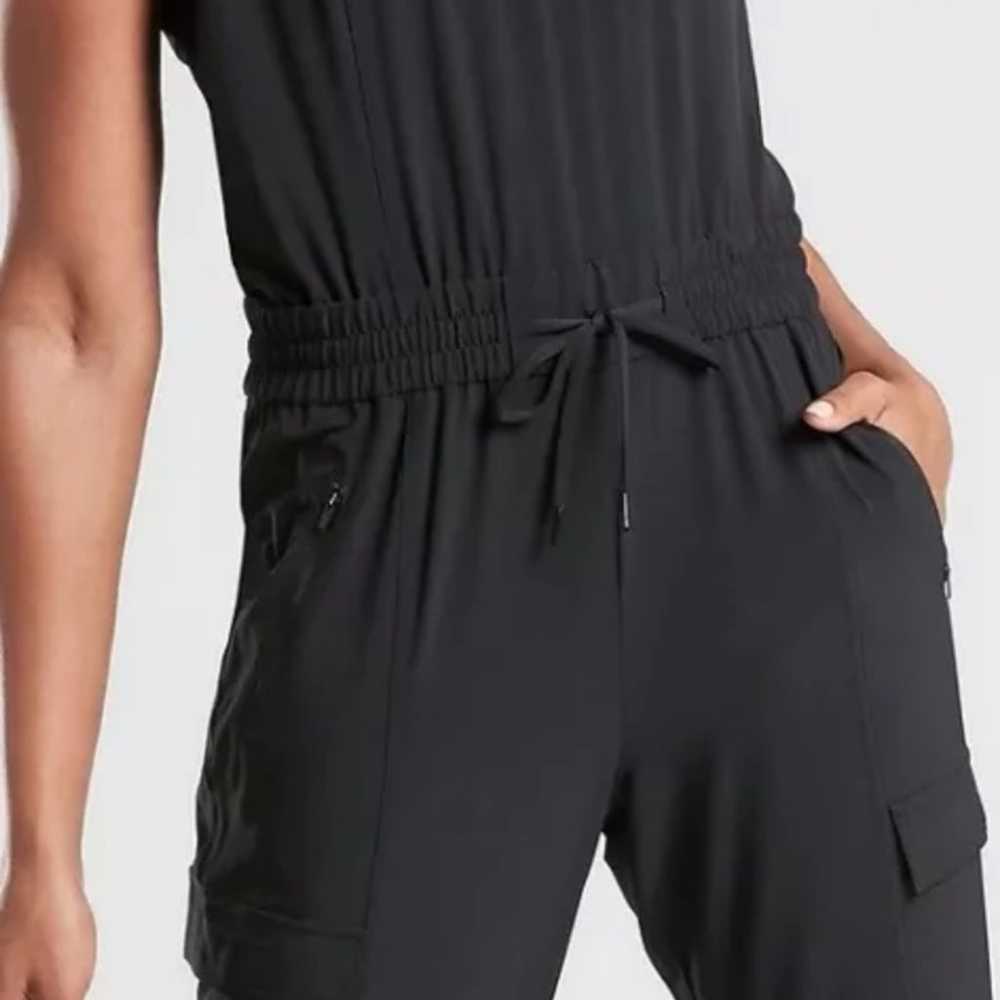 ATHLETA Unbound Lightweight Black Jumpsuit Sleeve… - image 3