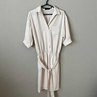 JUSGLITTY Ivory Sheer Shirt Dress - image 1