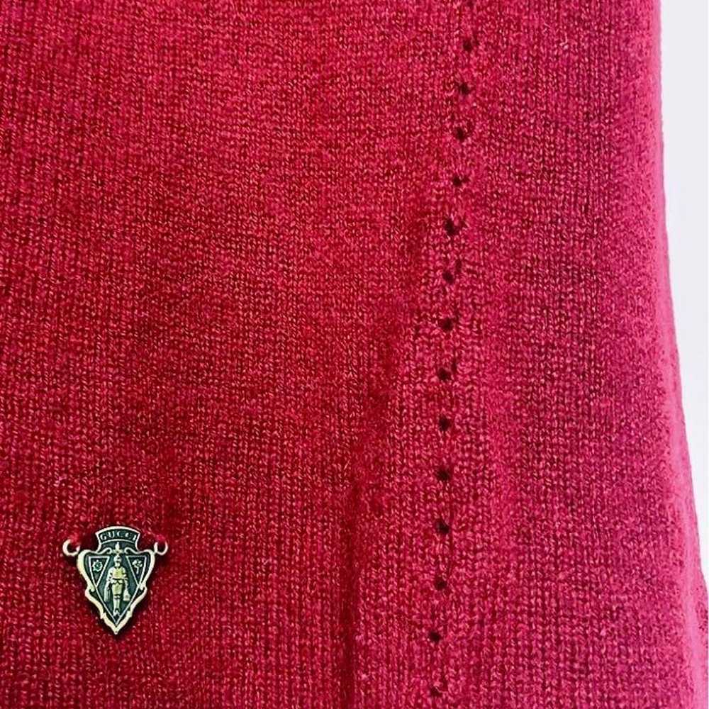 ◆Red◆GUCCI◆Excellent Condition 100% Cashmere◆Cres… - image 3