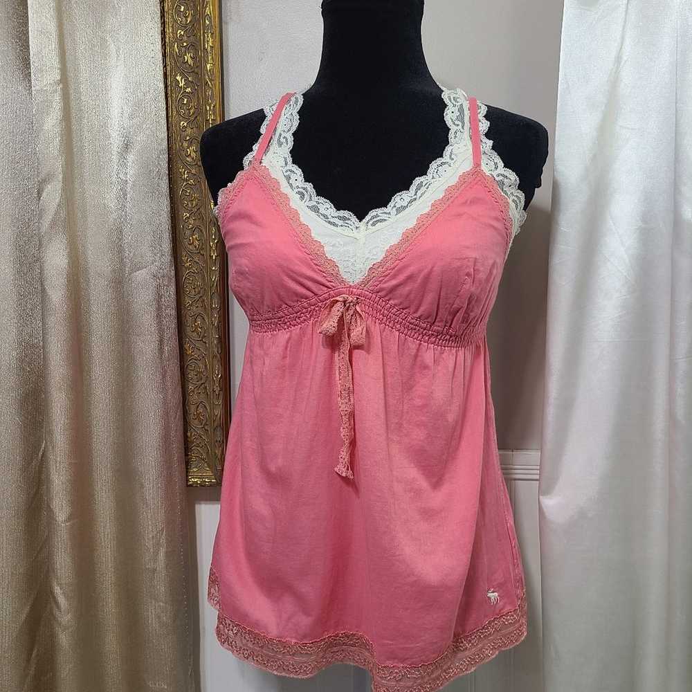 Y2k ♡ Abercrombie Pink Lace Babydoll Tank ♡ - image 1