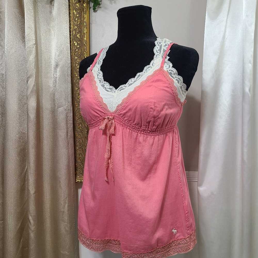 Y2k ♡ Abercrombie Pink Lace Babydoll Tank ♡ - image 2