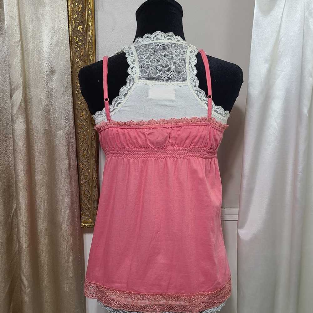 Y2k ♡ Abercrombie Pink Lace Babydoll Tank ♡ - image 5