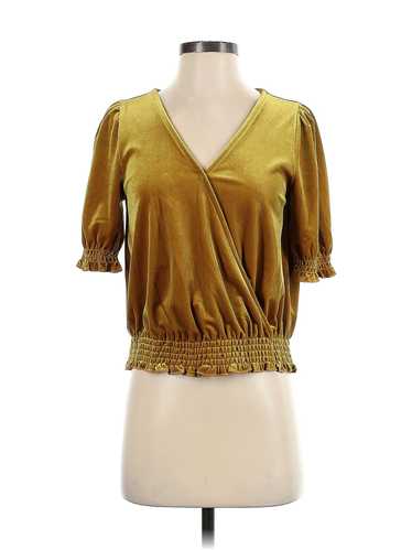 Madewell Women Gold Short Sleeve Blouse XS