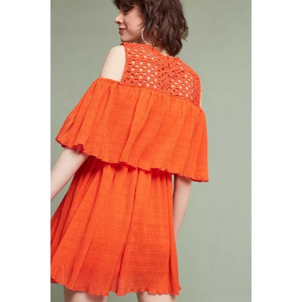 Anthropologie Eva Franco Red Cold Shoulder Guaze … - image 4