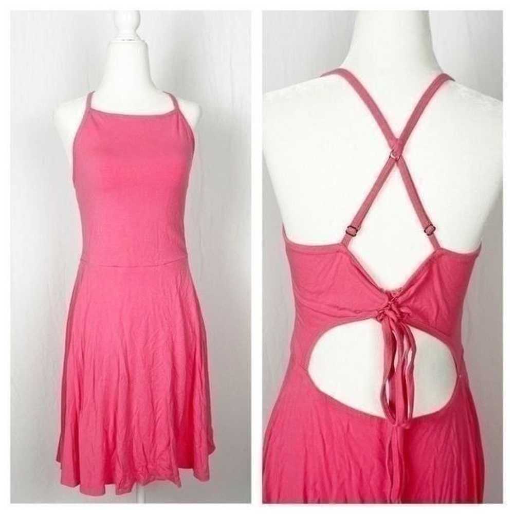 Gorgeous pink Strappy back dress corset back small - image 1