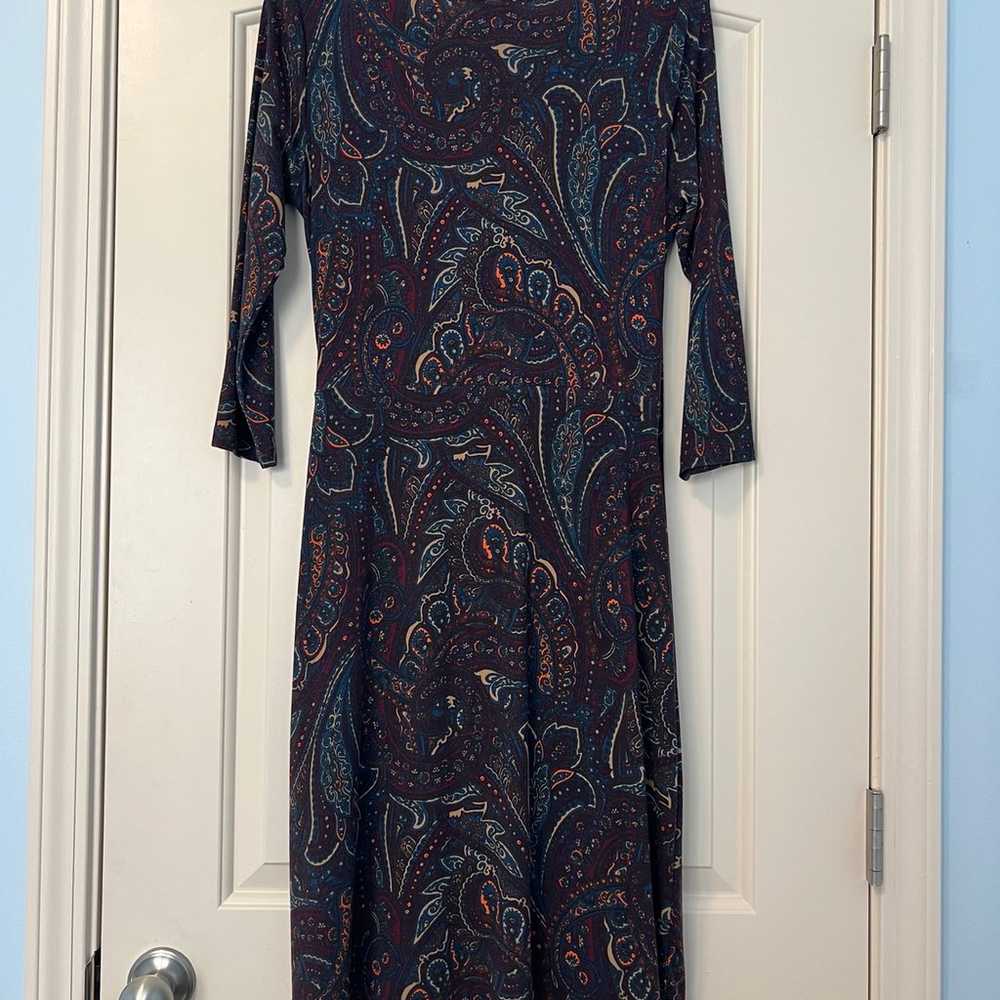 Talbots Wine Purple Paisley Print Faux Wrap Jerse… - image 4