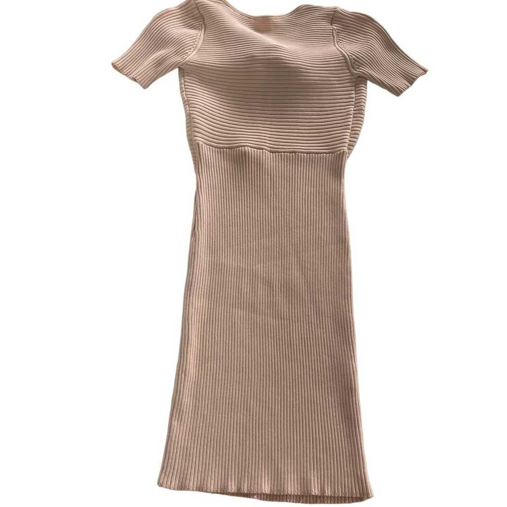 Olivaceous Dress Women Medium Pink  Ribbed Open B… - image 2