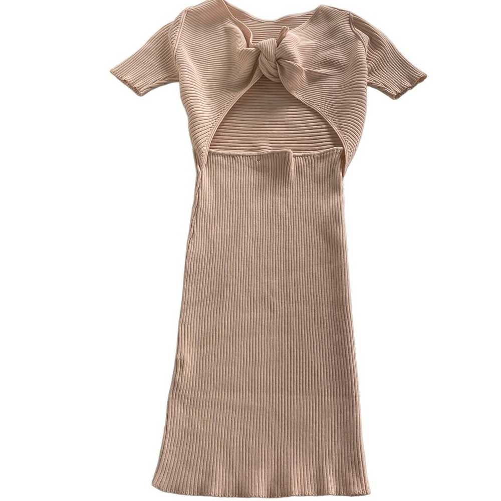 Olivaceous Dress Women Medium Pink  Ribbed Open B… - image 4