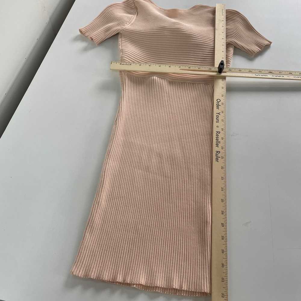 Olivaceous Dress Women Medium Pink  Ribbed Open B… - image 6