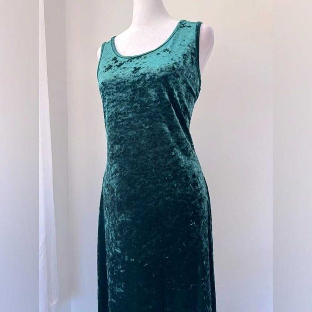 Vintage Y2K Aqua Blues Emerald Green Velvet Sleev… - image 1