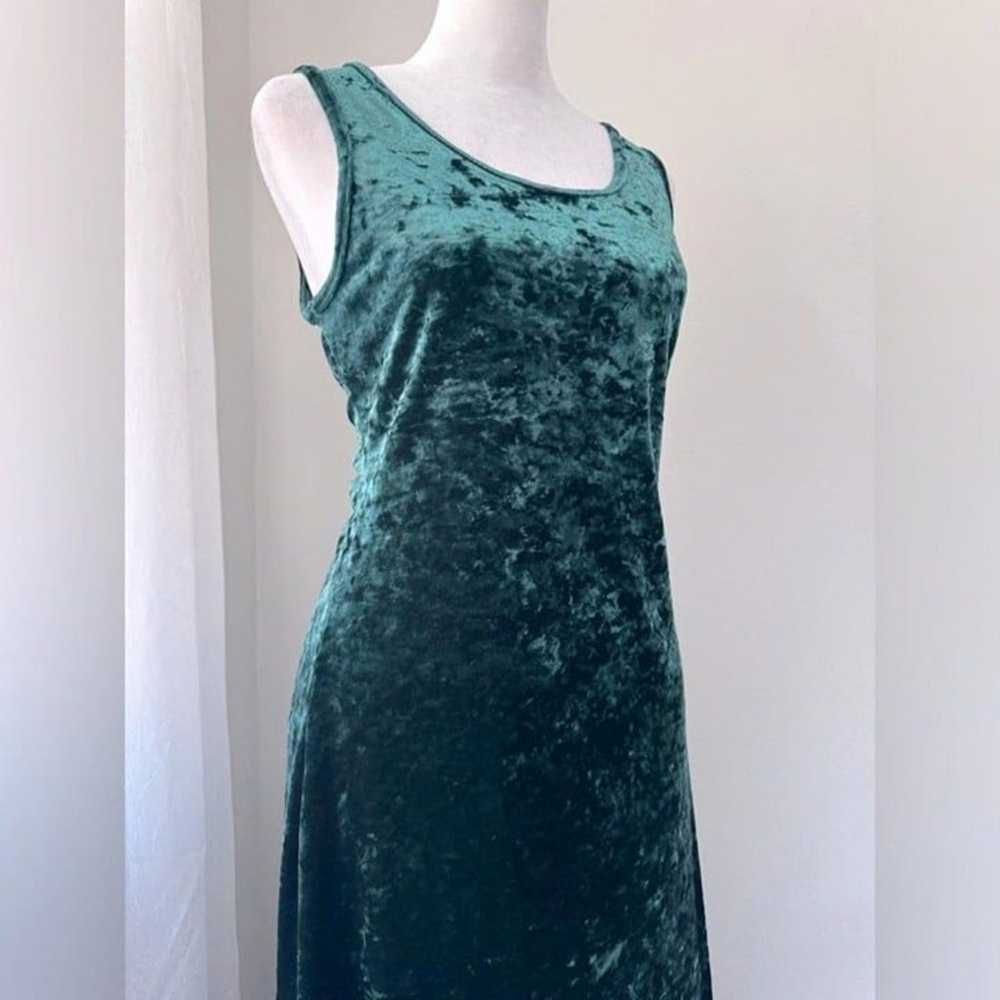 Vintage Y2K Aqua Blues Emerald Green Velvet Sleev… - image 3