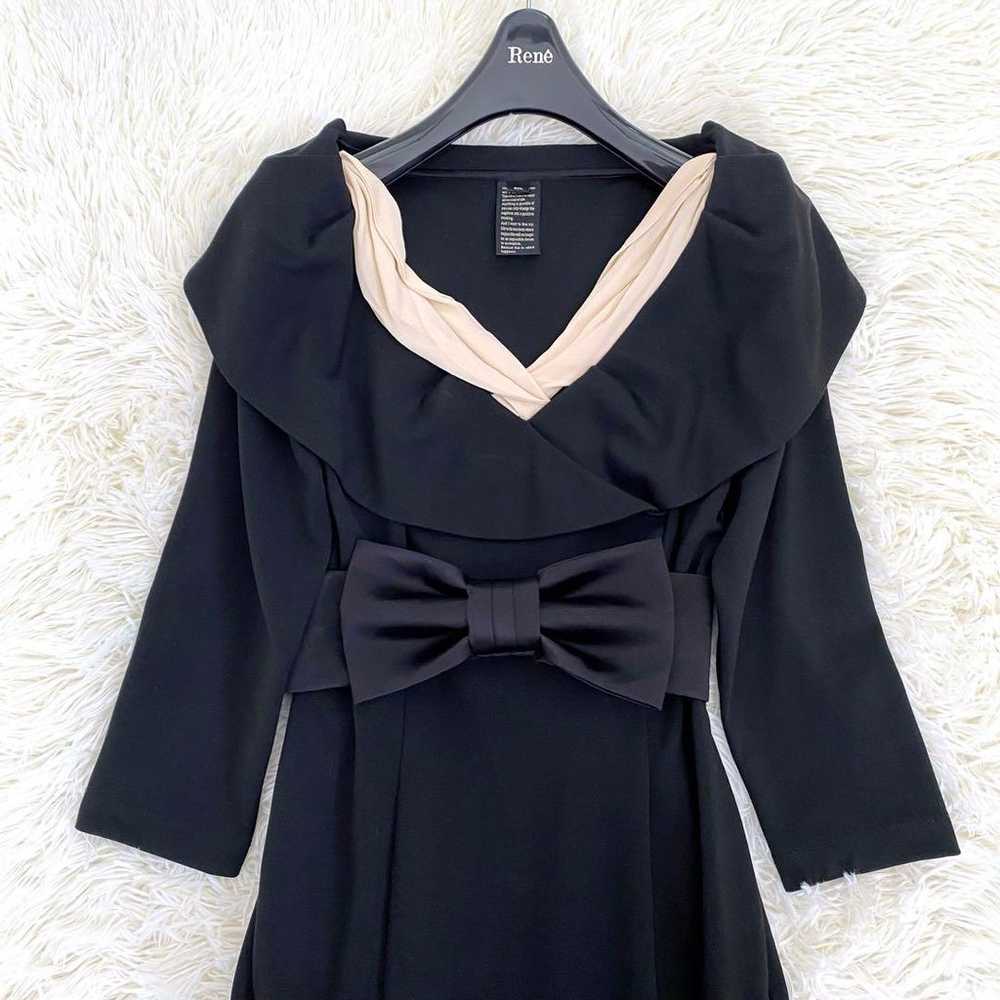 Sob Big Collar Ribbon Belt Frill Bicolor One-piec… - image 3