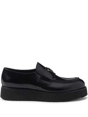 Prada BRUSHED LEATHER PLATFORM LOAFERS