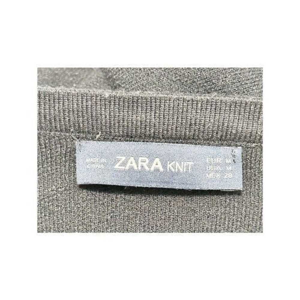 Zara Floral Embroidered Sleeves Tie Knit Dress Sw… - image 2