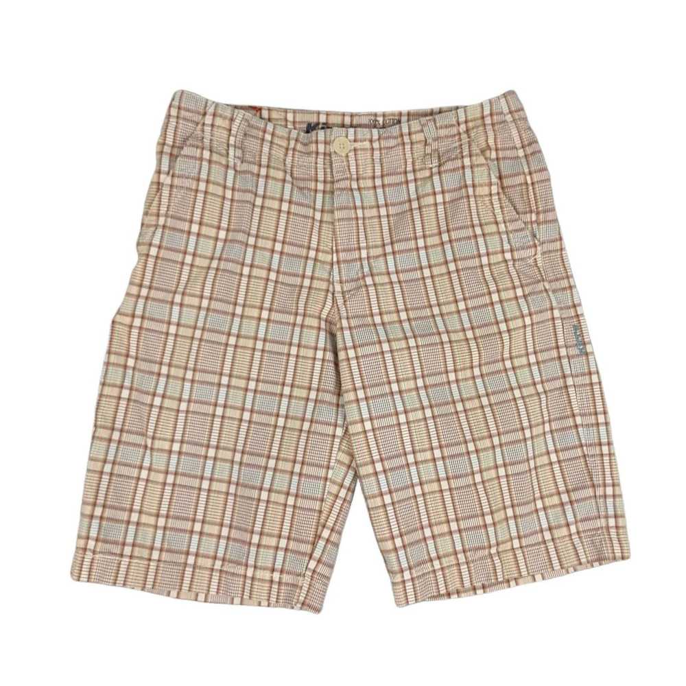 Kirra KIRRA Men's 30x11 White/Brown Plaid Bermuda… - image 1