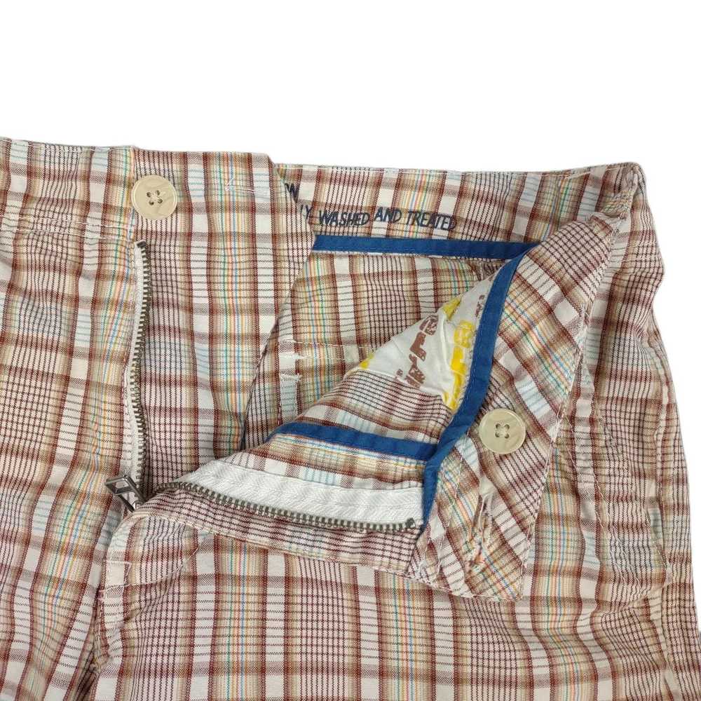 Kirra KIRRA Men's 30x11 White/Brown Plaid Bermuda… - image 3