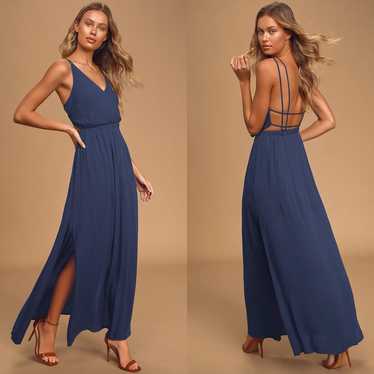 Lulus | Lost in Paradise Navy Blue Maxi Dress - image 1